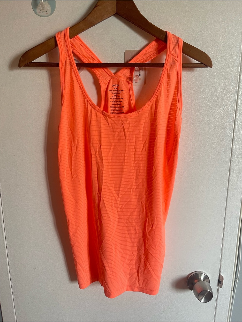Nwot Aviva Women's Neon Coral Racerback Tank Top Size L